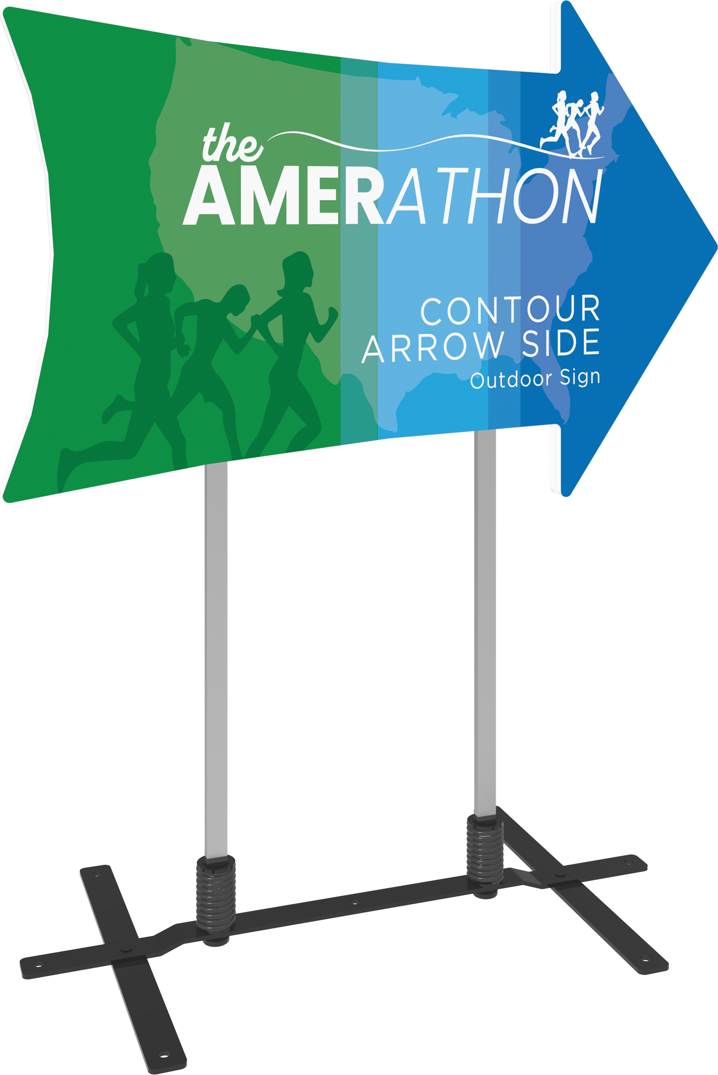 Contour Outdoor Sign Arrow Side - Plate Base