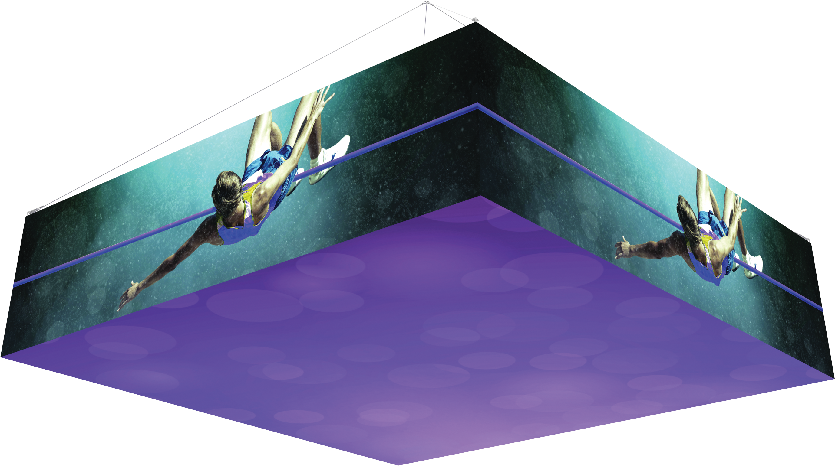 12Ft x 3Ft Backlit Square Hanging Structure